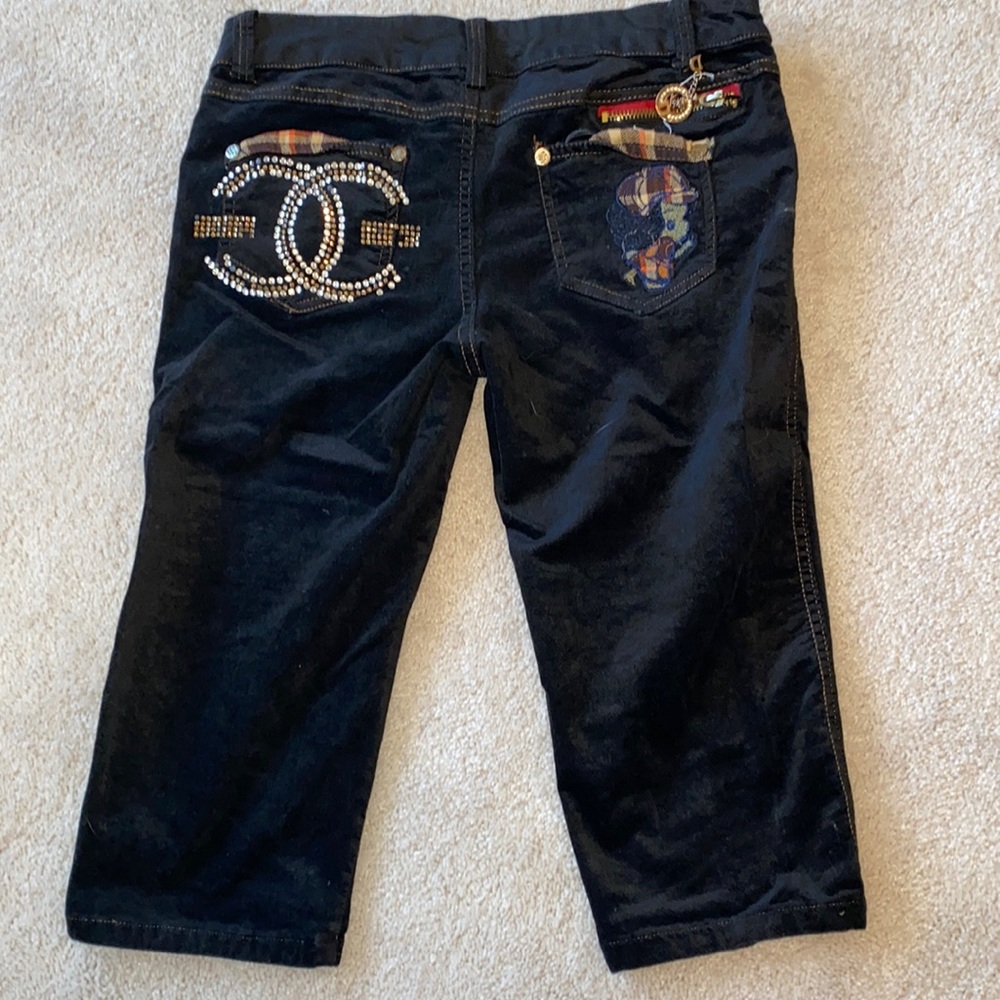 Velvet capri pant